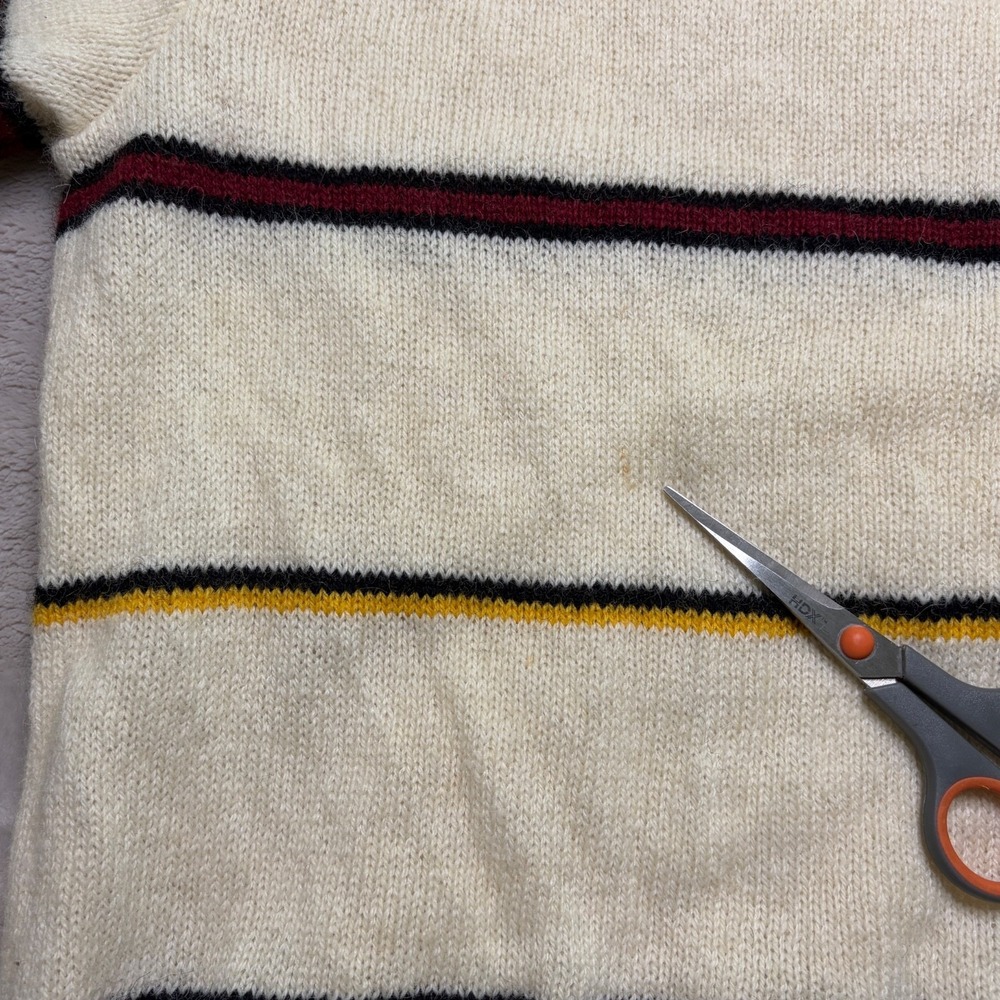 Vtg Puritan Shetland Wool Blend Sweater Size‎ L Striped Crewneck Made in USA - Picture 8 of 8